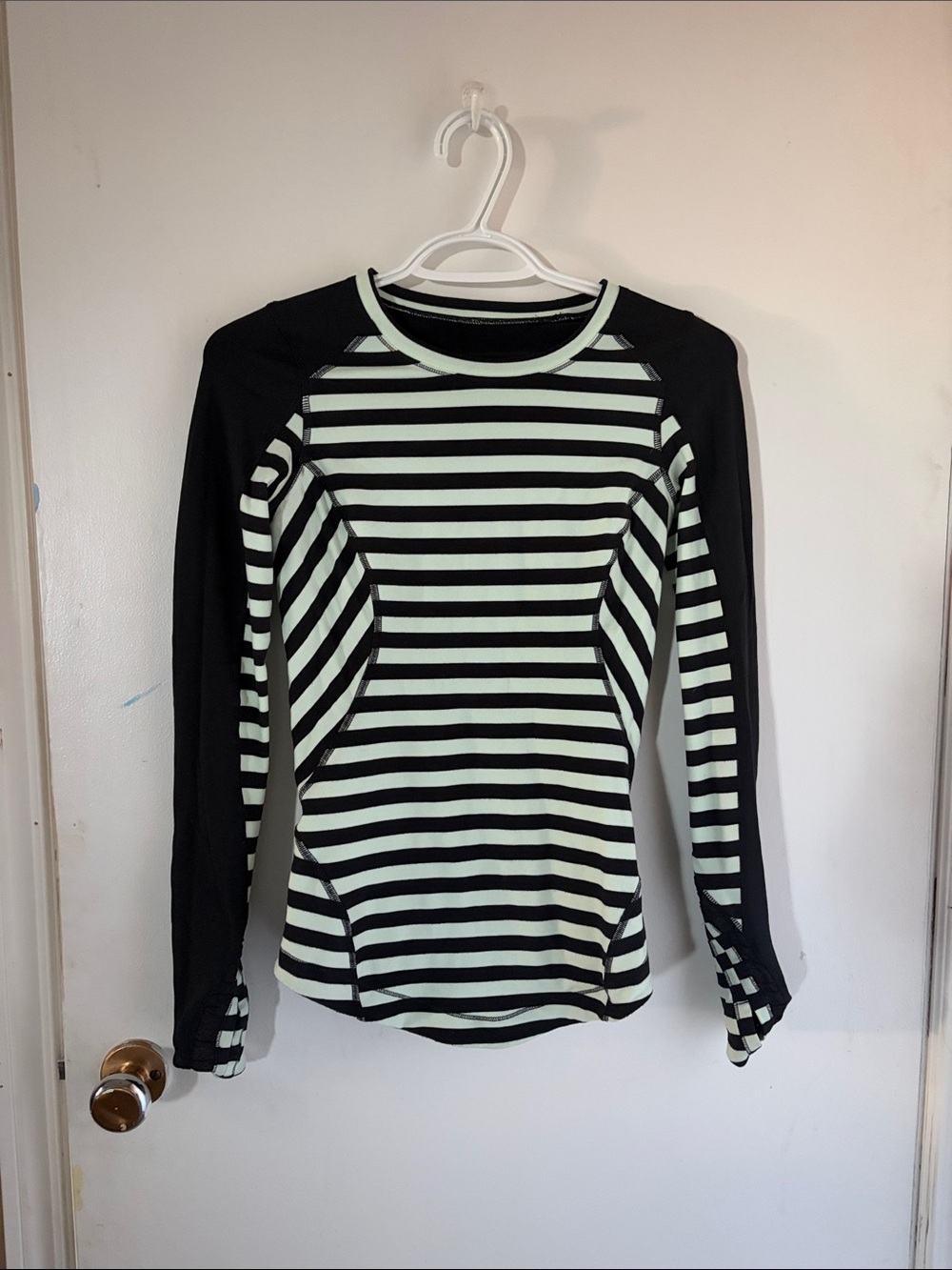 lululemon athletica Black and Mint Striped Long-Sleeve Shirt